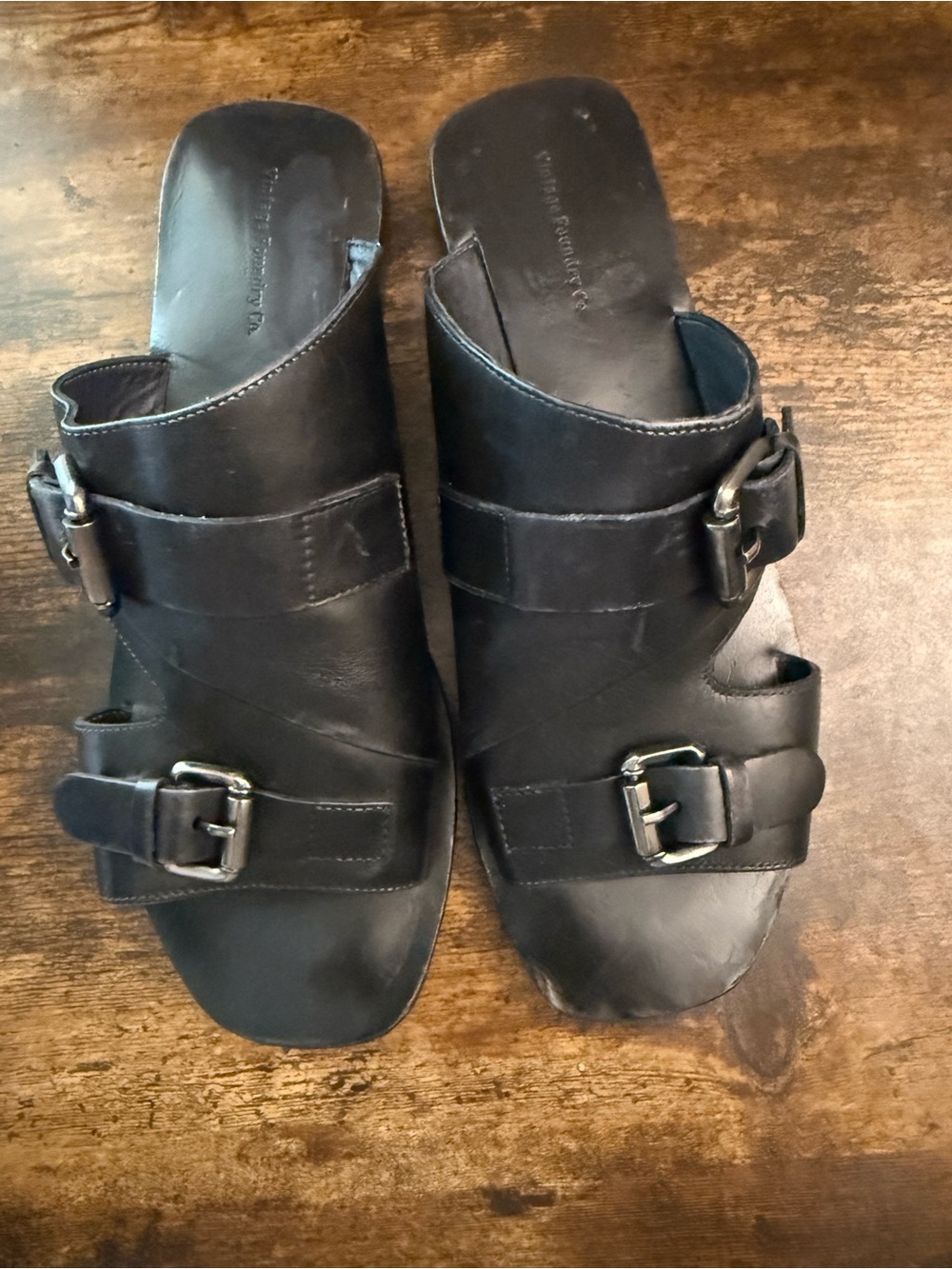 Vintage foundry co Buckle Slide Sandals - Adjustable Leather Straps size 8.5